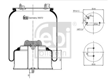 Кожух пневматической рессоры FEBI BILSTEIN 35672