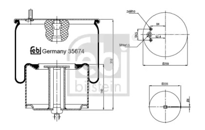 Баллон пневматической рессоры FEBI BILSTEIN 35674