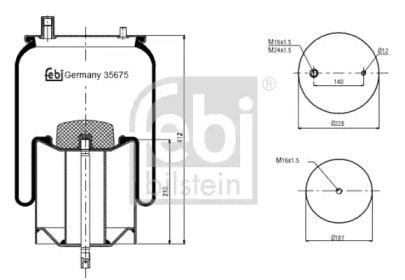 Баллон пневматической рессоры FEBI BILSTEIN 35675