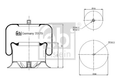 Баллон пневматической рессоры FEBI BILSTEIN 35679