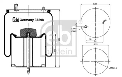 Баллон пневматической рессоры FEBI BILSTEIN 37898