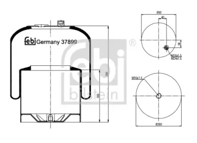 Кожух пневматической рессоры FEBI BILSTEIN 37899