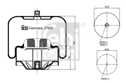 Баллон пневматической рессоры FEBI BILSTEIN 37900