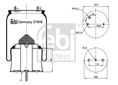 Баллон пневматической рессоры FEBI BILSTEIN 37909