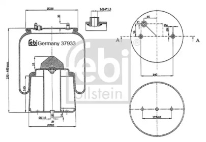 Баллон пневматической рессоры FEBI BILSTEIN 37933