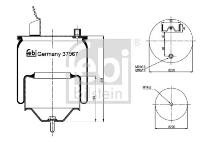 Баллон пневматической рессоры FEBI BILSTEIN 37967