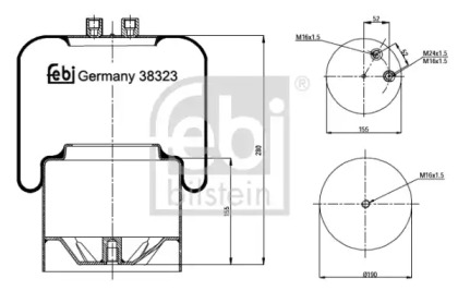 Баллон пневматической рессоры FEBI BILSTEIN 38323