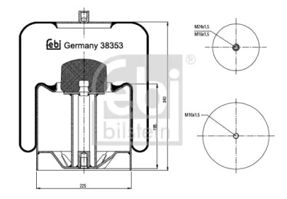 Баллон пневматической рессоры FEBI BILSTEIN 38353