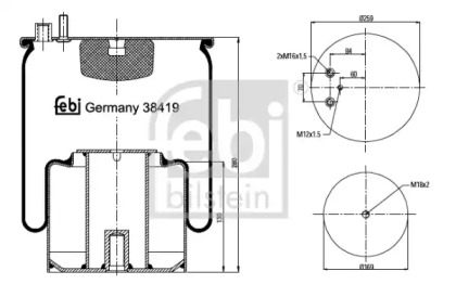 Баллон пневматической рессоры FEBI BILSTEIN 38419