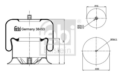 Баллон пневматической рессоры FEBI BILSTEIN 38453