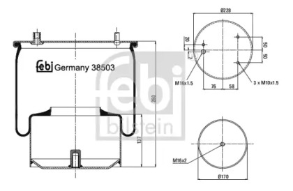 Кожух пневматической рессоры FEBI BILSTEIN 38503