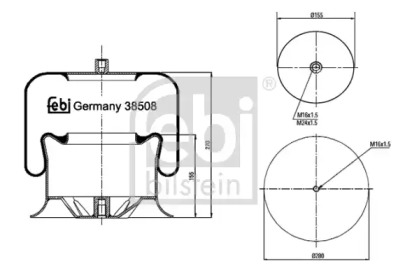 Баллон пневматической рессоры FEBI BILSTEIN 38508