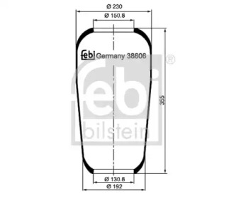 Баллон пневматической рессоры FEBI BILSTEIN 38606