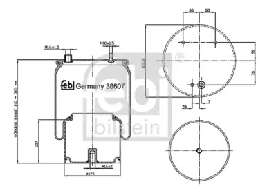 Кожух пневматической рессоры FEBI BILSTEIN 38607