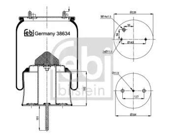 Кожух пневматической рессоры FEBI BILSTEIN 38634