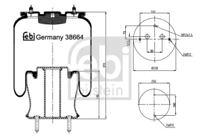 Кожух пневматической рессоры FEBI BILSTEIN 38664