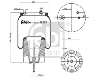 Баллон пневматической рессоры FEBI BILSTEIN 38667