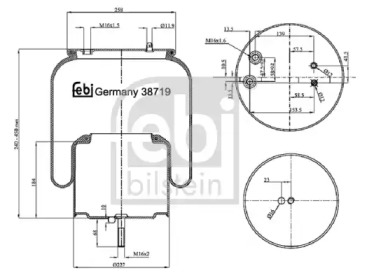 Баллон пневматической рессоры FEBI BILSTEIN 38719