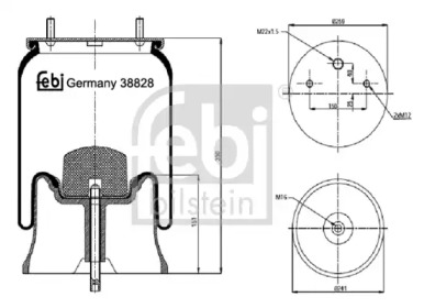 Баллон пневматической рессоры FEBI BILSTEIN 38828