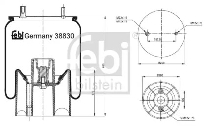 Баллон пневматической рессоры FEBI BILSTEIN 38830