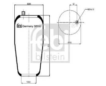 Баллон пневматической рессоры FEBI BILSTEIN 38950