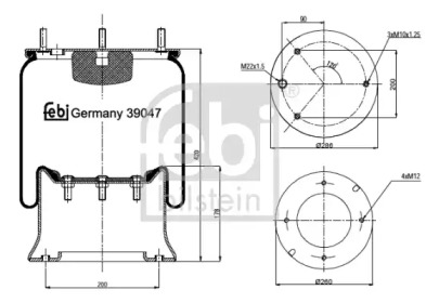 Баллон пневматической рессоры FEBI BILSTEIN 39047