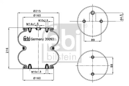 Кожух пневматической рессоры FEBI BILSTEIN 39093