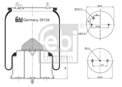 Кожух пневматической рессоры FEBI BILSTEIN 39134