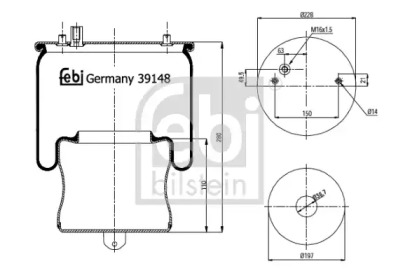 Баллон пневматической рессоры FEBI BILSTEIN 39148