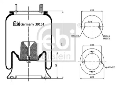 Баллон пневматической рессоры FEBI BILSTEIN 39151