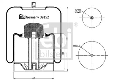 Баллон пневматической рессоры FEBI BILSTEIN 39152