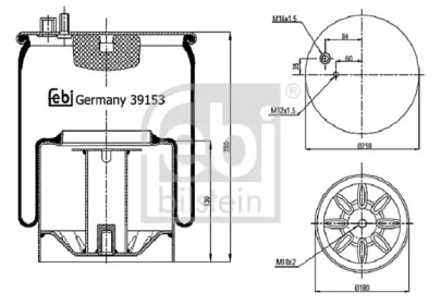 Баллон пневматической рессоры FEBI BILSTEIN 39153