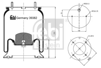 Баллон пневматической рессоры FEBI BILSTEIN 39382