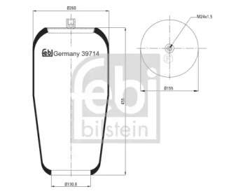 Кожух пневматической рессоры FEBI BILSTEIN 39714