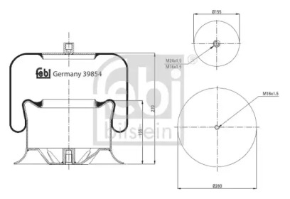 Кожух пневматической рессоры FEBI BILSTEIN 39854