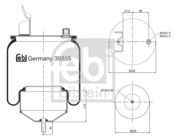 Кожух пневматической рессоры FEBI BILSTEIN 39855