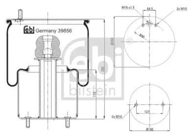 Баллон пневматической рессоры FEBI BILSTEIN 39856