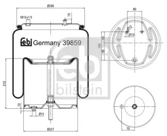 Кожух пневматической рессоры FEBI BILSTEIN 39859