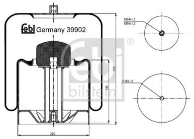 Баллон пневматической рессоры FEBI BILSTEIN 39902