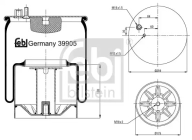 Баллон пневматической рессоры FEBI BILSTEIN 39905