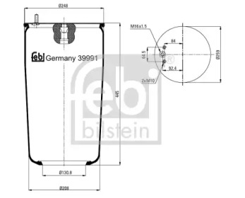 Баллон пневматической рессоры FEBI BILSTEIN 39991