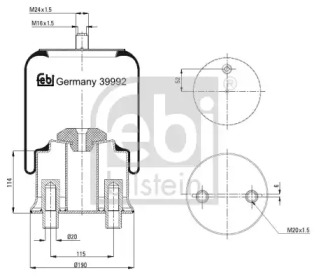 Кожух пневматической рессоры FEBI BILSTEIN 39992