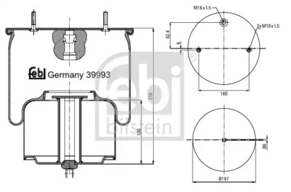 Баллон пневматической рессоры FEBI BILSTEIN 39993