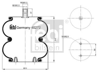 Баллон пневматической рессоры FEBI BILSTEIN 40272