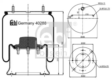 Баллон пневматической рессоры FEBI BILSTEIN 40288