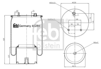 Кожух пневматической рессоры FEBI BILSTEIN 40289