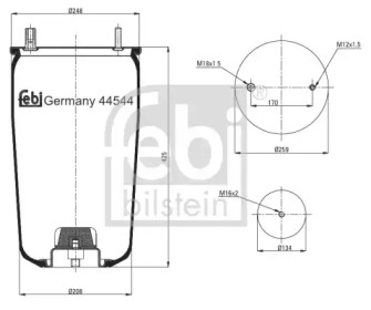 Баллон пневматической рессоры FEBI BILSTEIN 44544