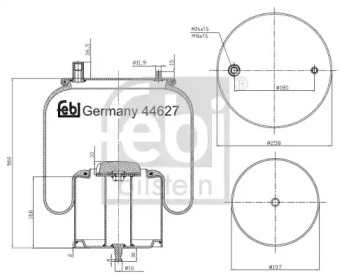 Баллон пневматической рессоры FEBI BILSTEIN 44627