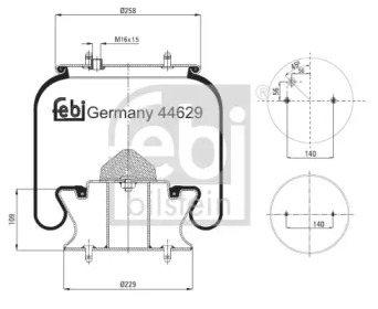 Кожух пневматической рессоры FEBI BILSTEIN 44629