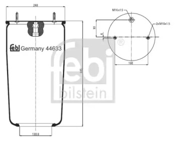 Баллон пневматической рессоры FEBI BILSTEIN 44633